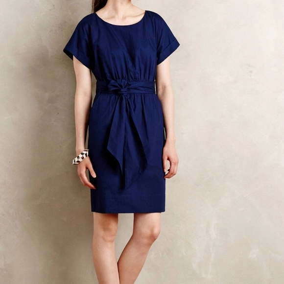 Anthropologie Deep Blue Mini Dress - Picture 3 of 4
